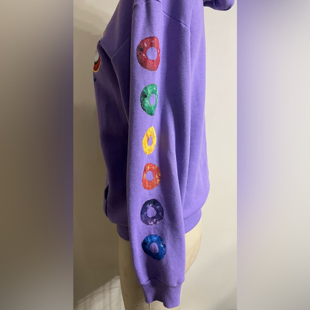 Kellogg's Sweatshirt Purple Fruit Loops Long Sleeve Hoodie Size Medium - Picture 4 of 9